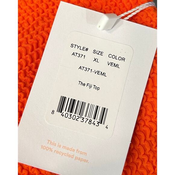 Andie Swim The Fiji Bikini Top in Vermillion Orange XL NWT - Picture 4 of 5